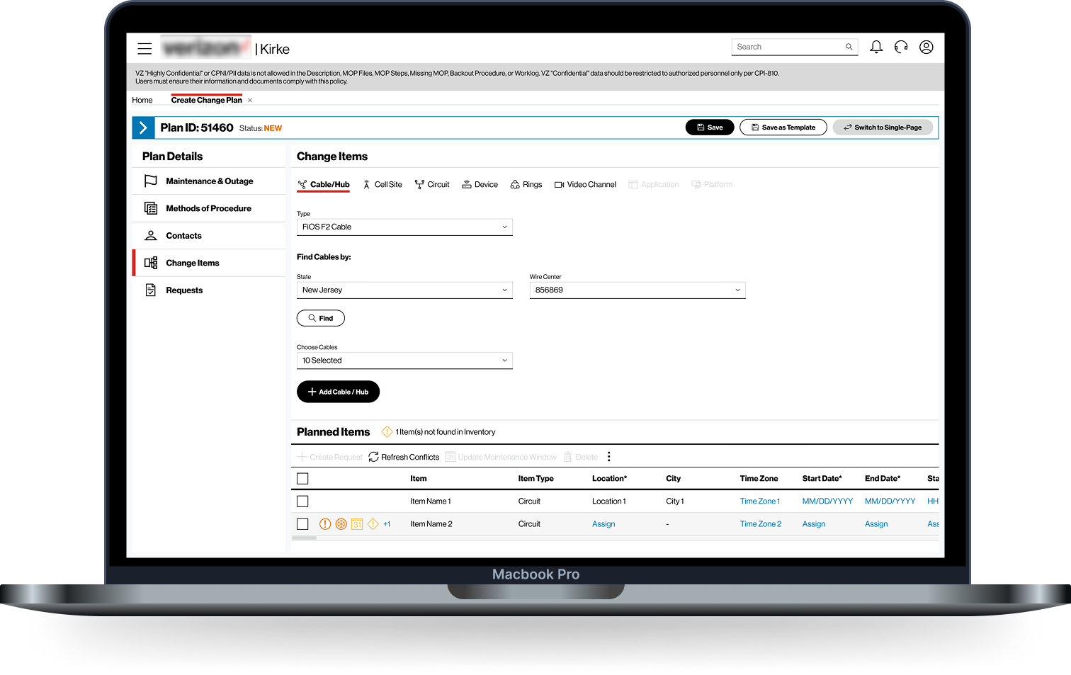 Maintenance planning workflow